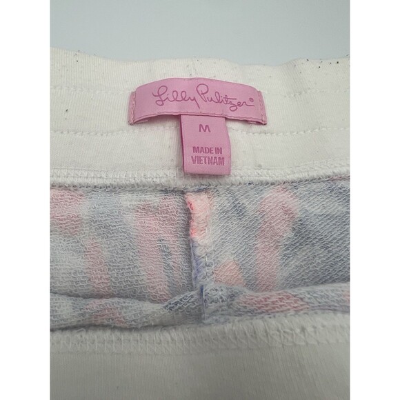 Lilly Pulitzer Chrissy Beach Shorts Size Medium Lounge Terry Knit PinkBlue White - Picture 3 of 3